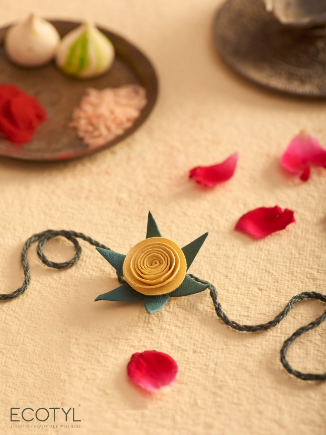 Rakhi Lumba Set | Plantable Seed Paper with Kumkum & Chawal | Set of 4 - Ecotyl - 100% Organic I Sustainable