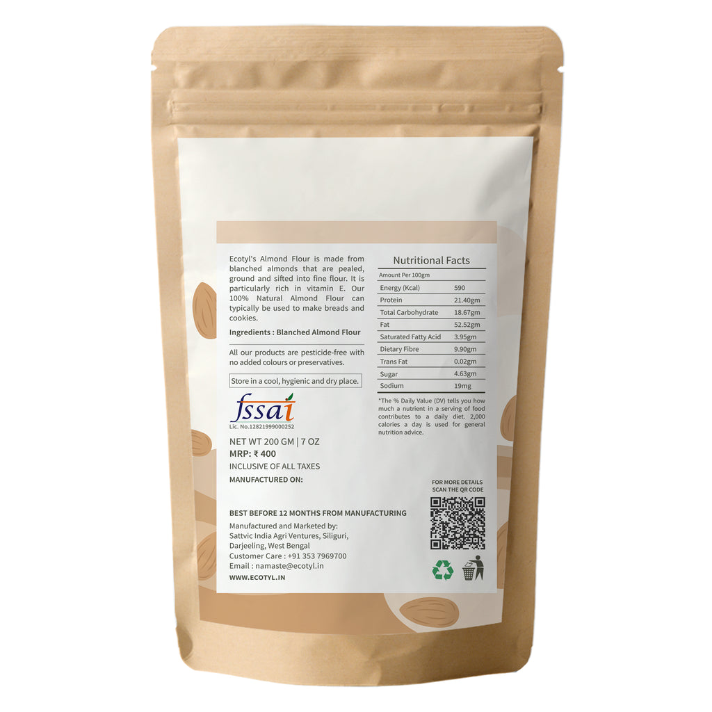 Blanched Almond Flour - Ecotyl - 100% Organic I Sustainable