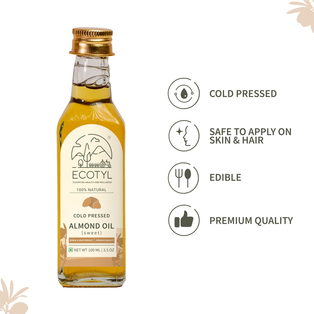 Cold-Pressed Almond Oil (Sweet) - Ecotyl - 100% Organic I Sustainable