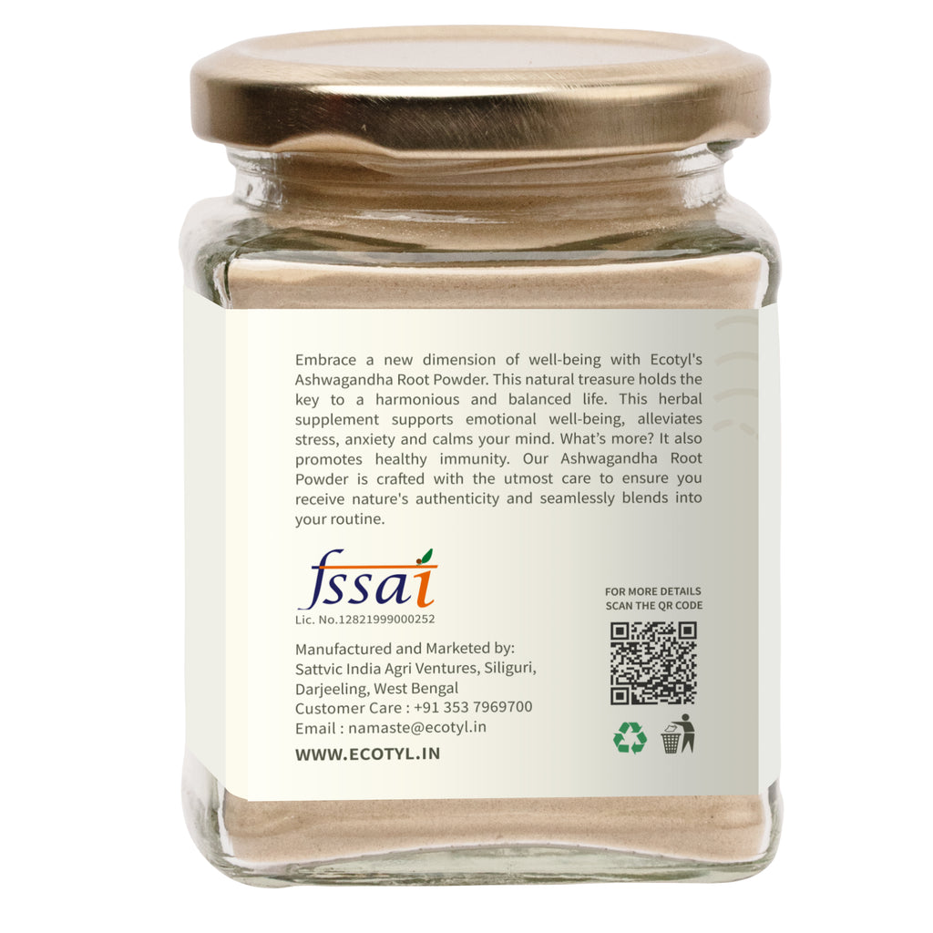 Ashwagandha Powder - Ecotyl - 100% Organic I Sustainable
