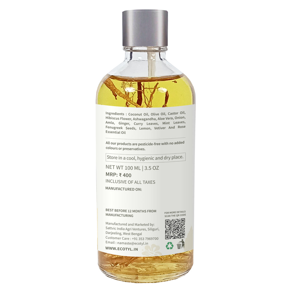 Ayurvedic Hair Oil - Ecotyl - 100% Organic I Sustainable