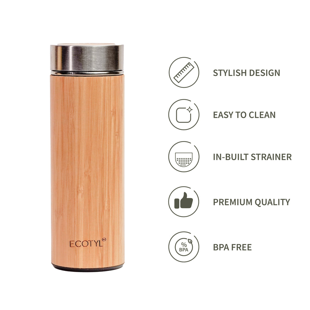 Bamboo Stainless Steel Insulated Flask - Ecotyl - 100% Organic I Sustainable