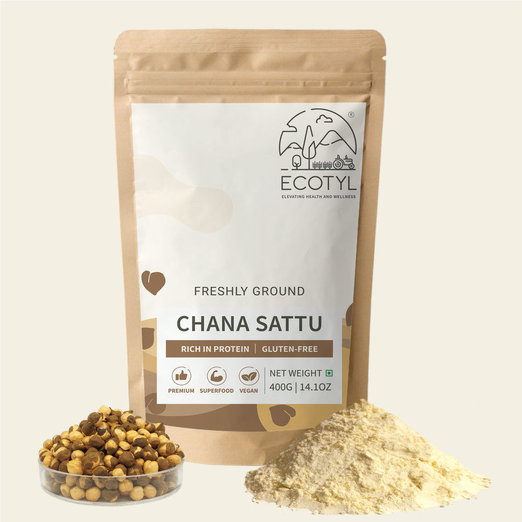 Sattu Atta - Roasted Gram Flour - Ecotyl - 100% Organic I Sustainable