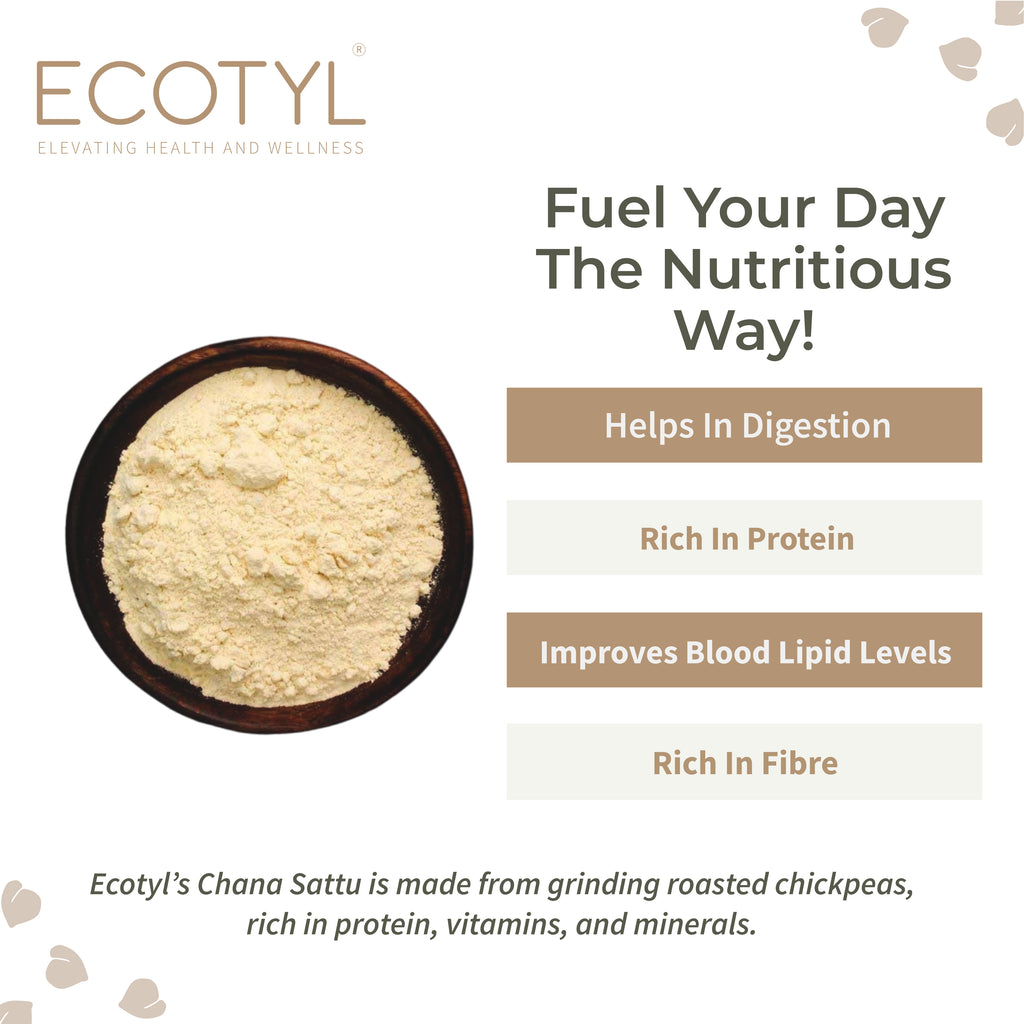 Sattu Atta - Roasted Gram Flour - Ecotyl - 100% Organic I Sustainable