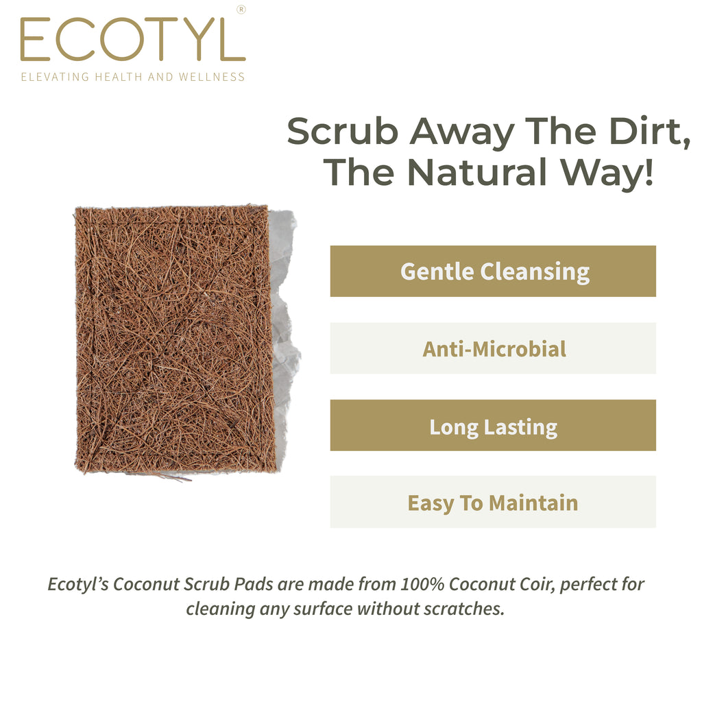 Coconut Coir Scrubber - Set of 5 - Ecotyl - 100% Organic I Sustainable