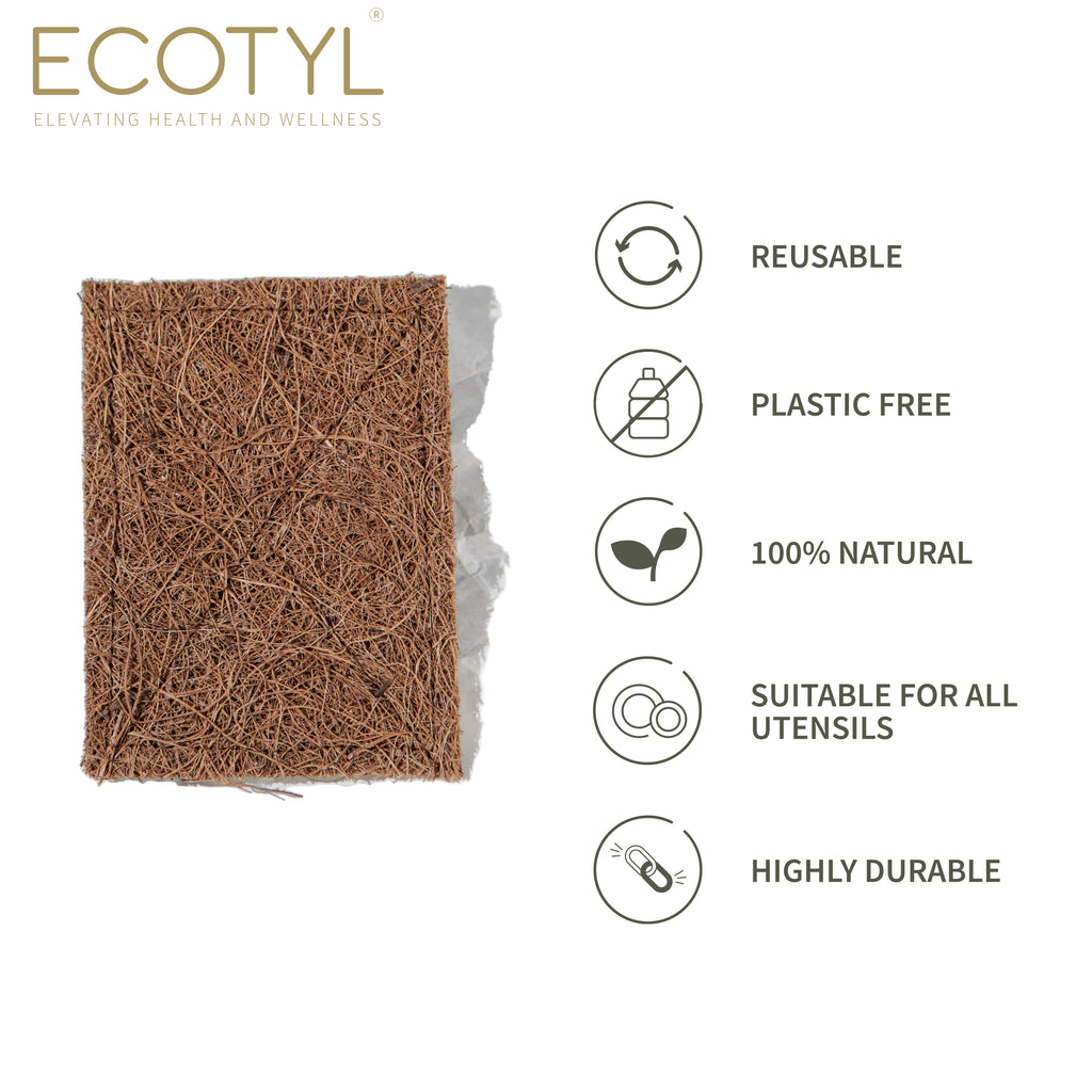 Coconut Coir Scrubber - Set of 5 - Ecotyl - 100% Organic I Sustainable