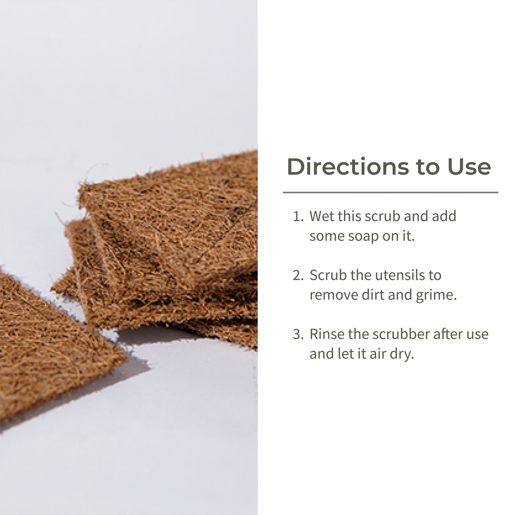 Coconut Coir Scrubber - Set of 5 - Ecotyl - 100% Organic I Sustainable