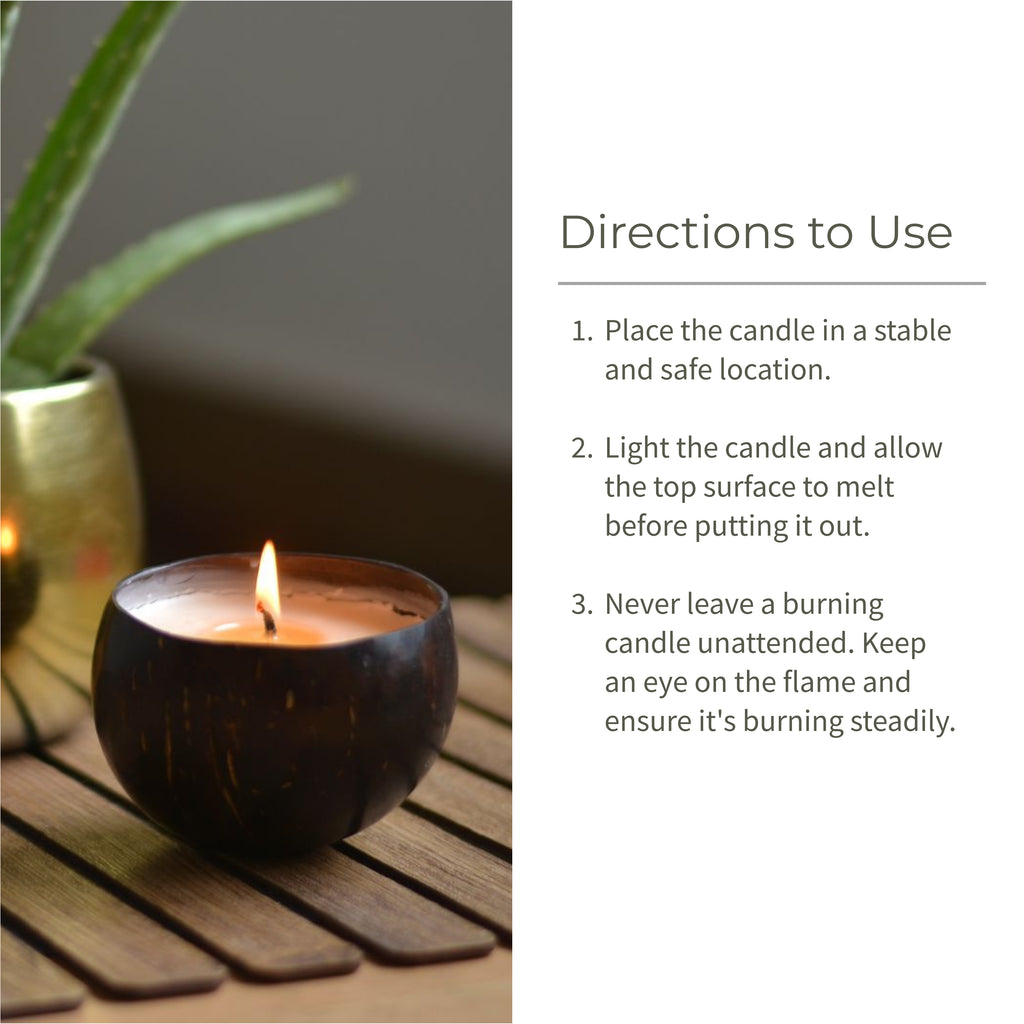 Coconut Shell Candle - Patchouli & Rosewood - Ecotyl - 100% Organic I Sustainable