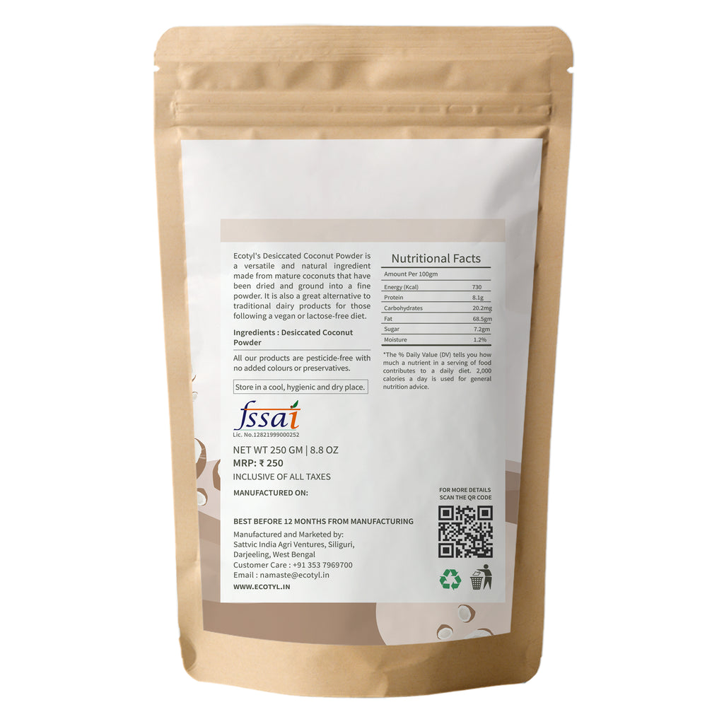 Desiccated Coconut Powder - Ecotyl - 100% Organic I Sustainable