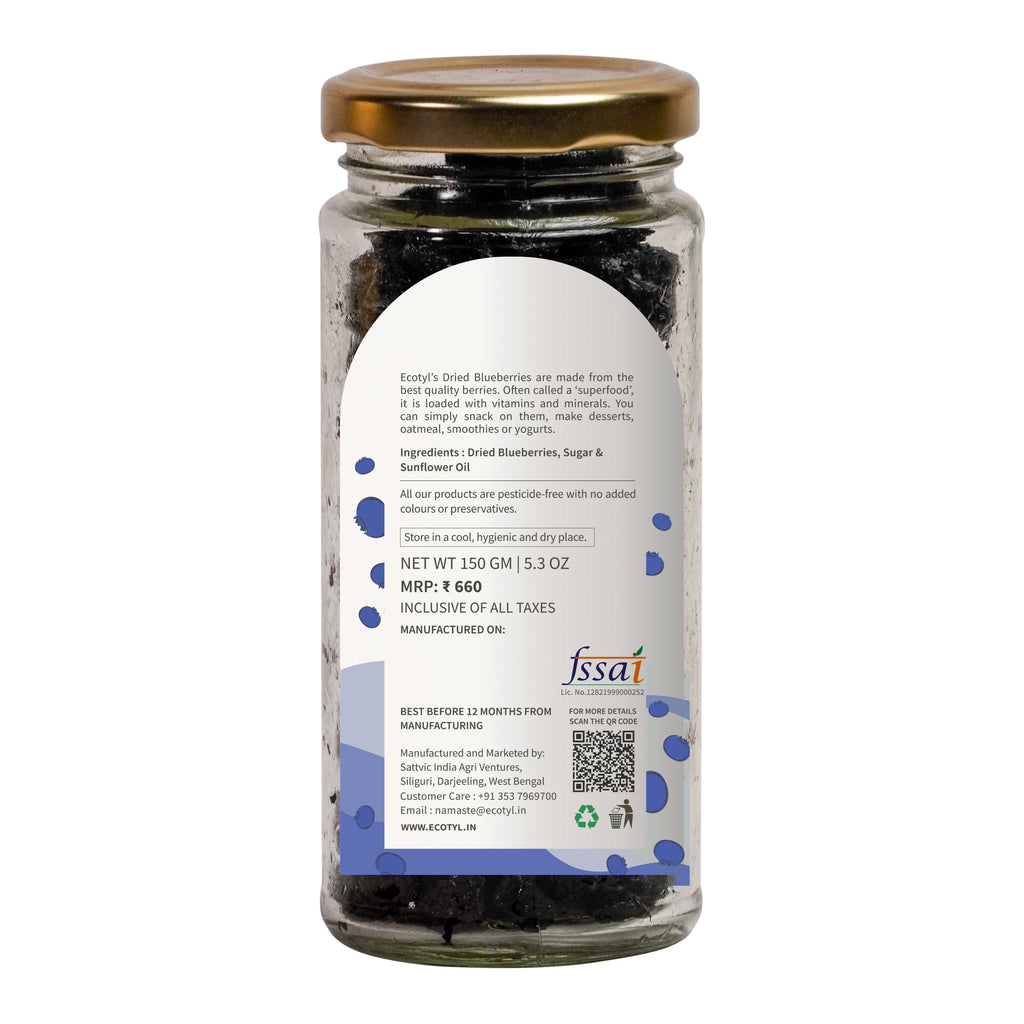 Natural Dried Blueberries - Ecotyl - 100% Organic I Sustainable