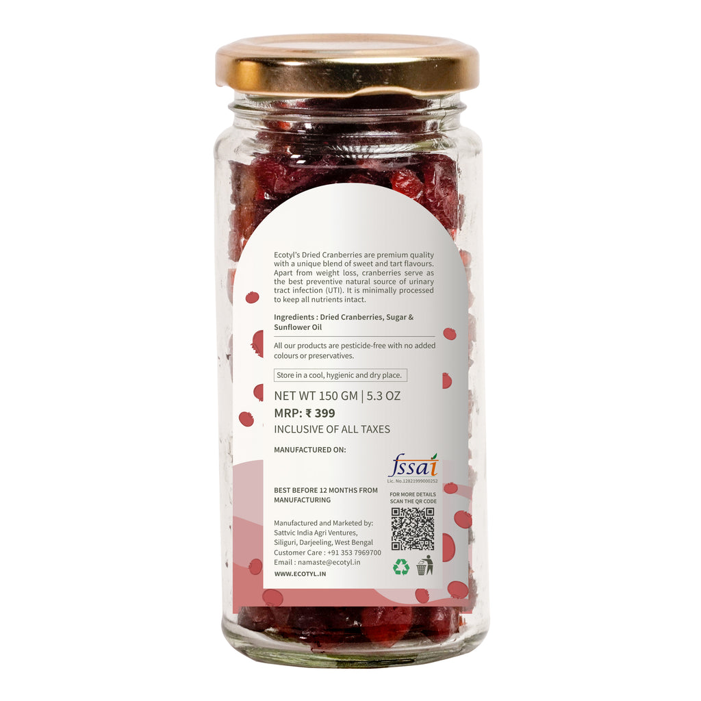 Natural Dried Cranberries - Ecotyl - 100% Organic I Sustainable