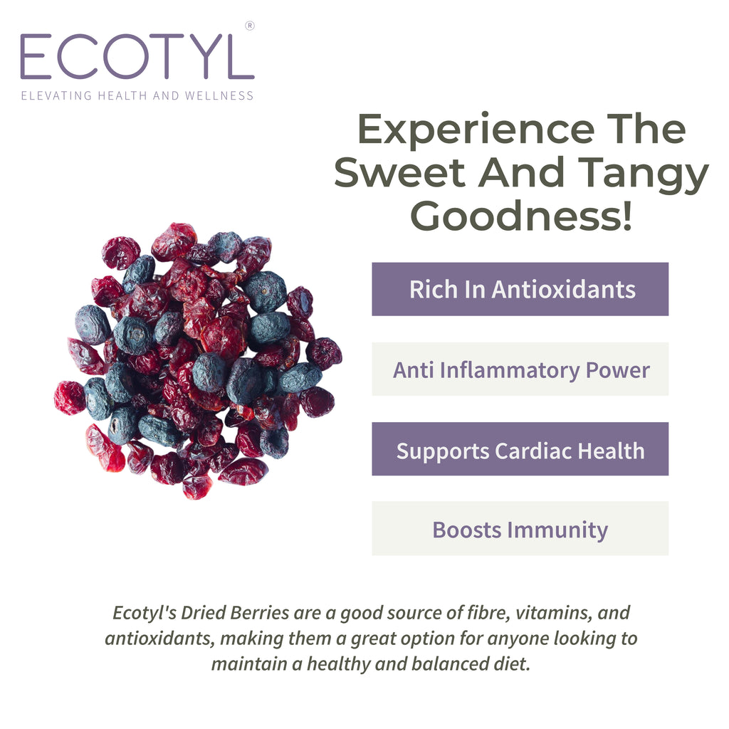 Dried Blueberres & Dried Cranberries Combo - Ecotyl - 100% Organic I Sustainable
