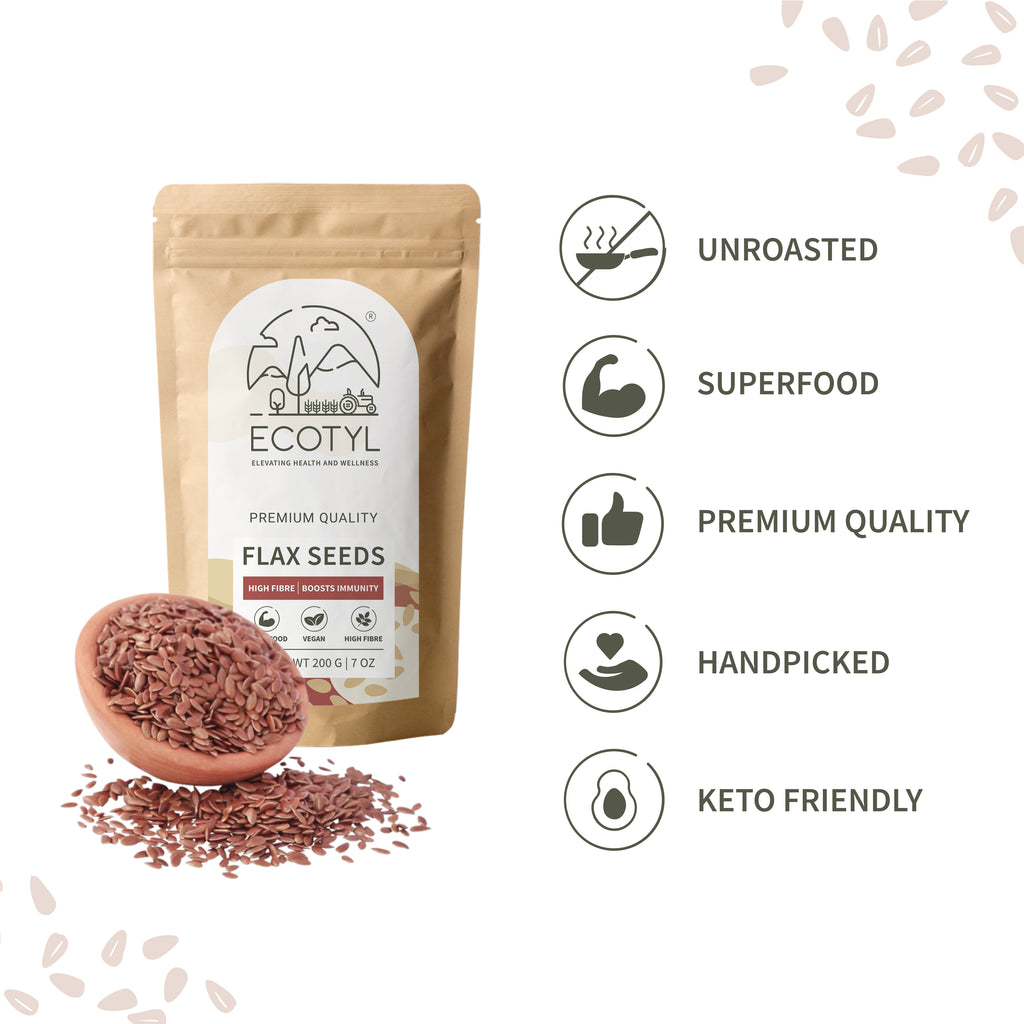 Flax Seeds - Unroasted (Set of 2) - Ecotyl - 100% Organic I Sustainable