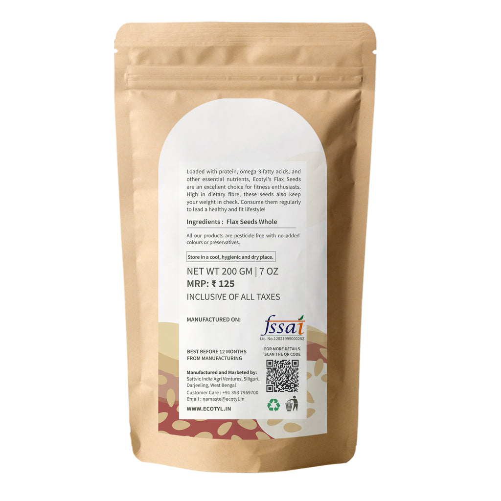 Flax Seeds - Unroasted (Set of 2) - Ecotyl - 100% Organic I Sustainable