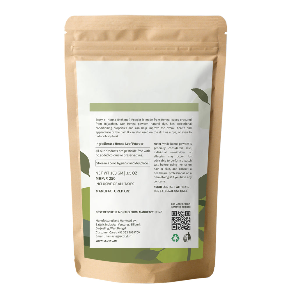 Henna Powder - Ecotyl - 100% Organic I Sustainable
