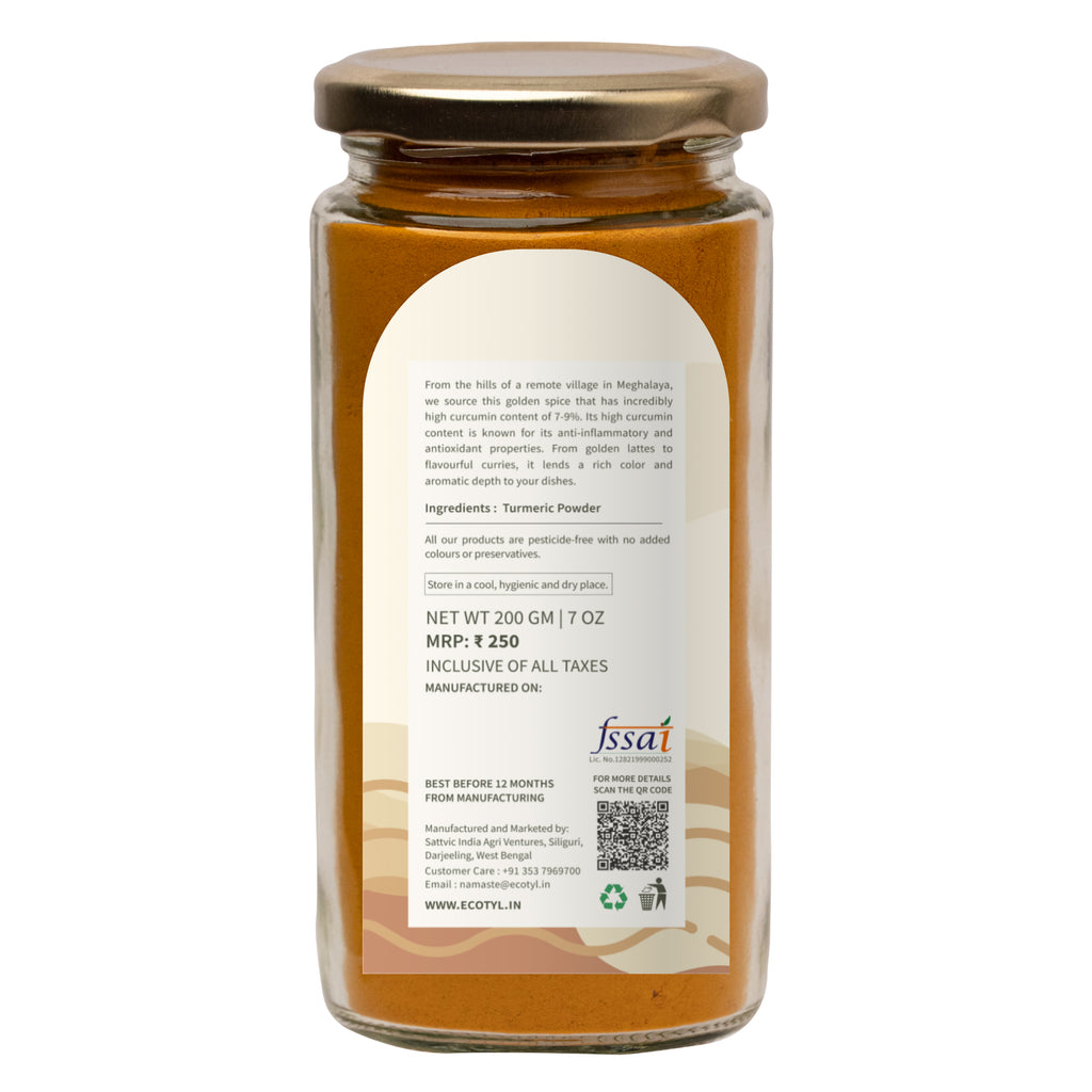 Lakadong Turmeric Powder - Ecotyl - 100% Organic I Sustainable