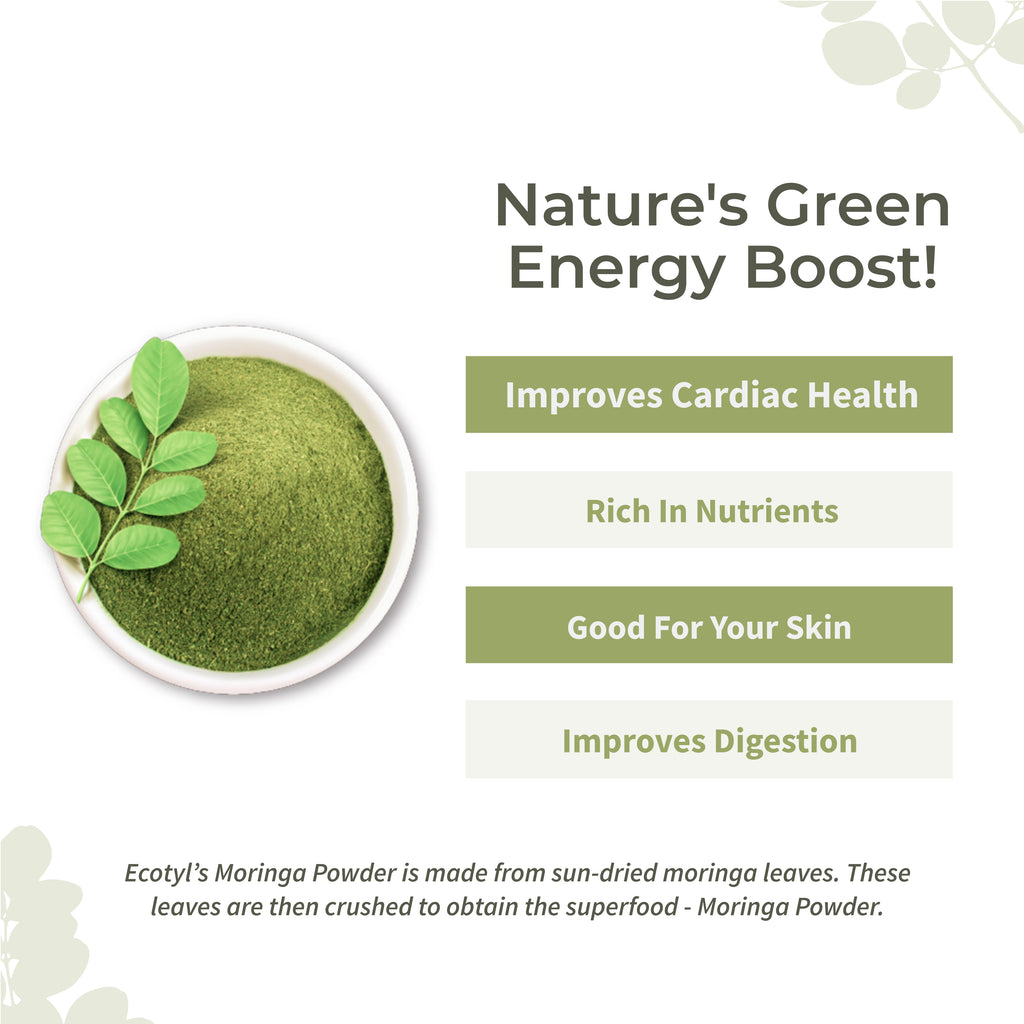 Moringa Leaf Powder - Ecotyl - 100% Organic I Sustainable