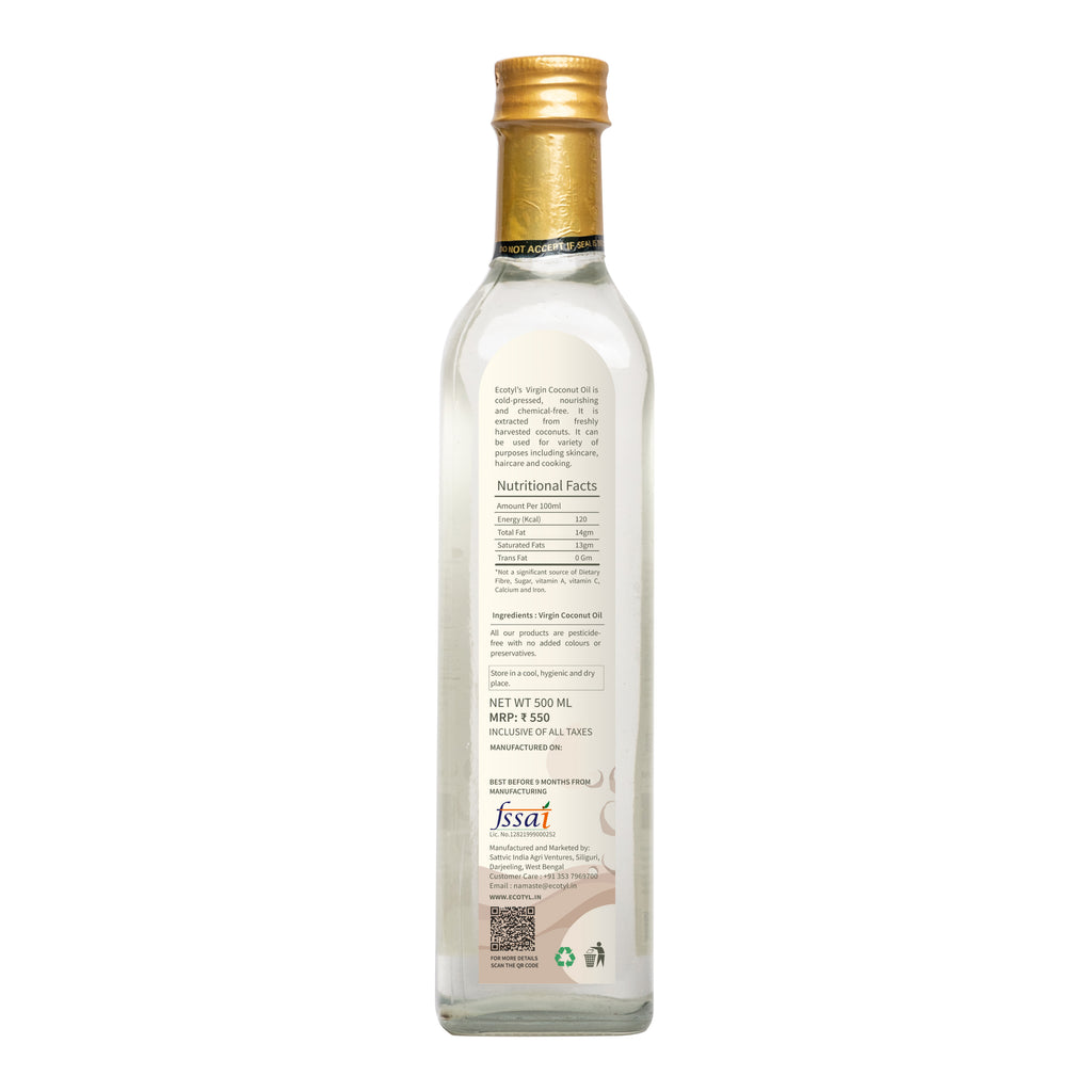 Cold Pressed Virgin Coconut Oil - Ecotyl - 100% Organic I Sustainable